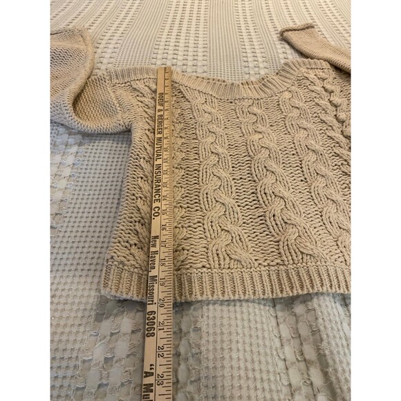 Hazel Cable Knit Sweater Size Small Boat Neckline  Loose Chunky Knit  Relaxed - Picture 10 of 10